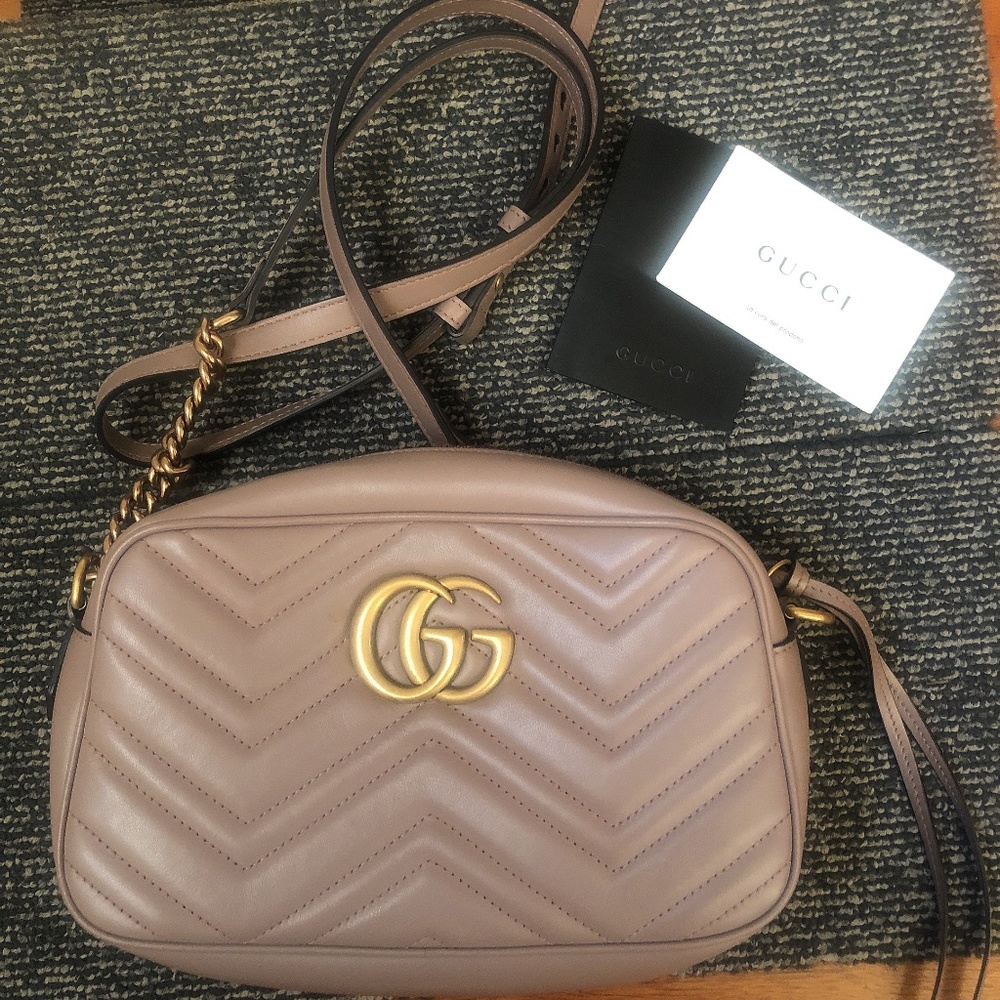 Gucci marmont small in nude color cross body bag